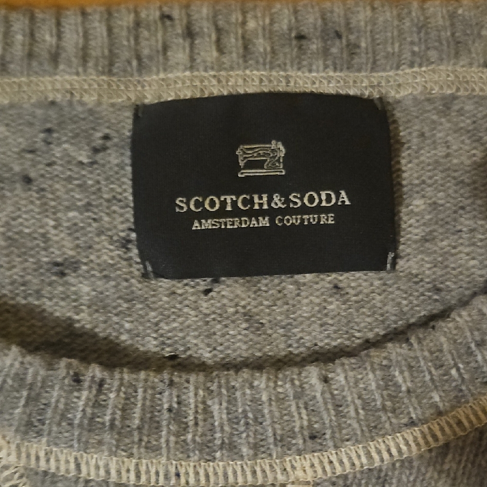 Scotch And Soda Men's Gray Speckled Crewneck Sweater - Picture 2 of 5